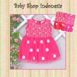 large PD348 Dress Tile Brocade Polka 65 Pink